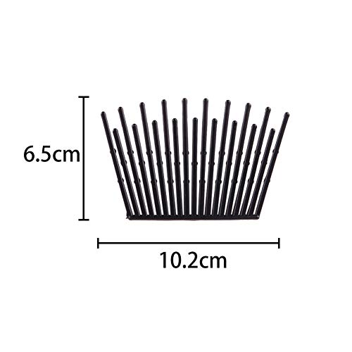 6 pares de peines ensamblables dobles para cabello negro miniatura 3