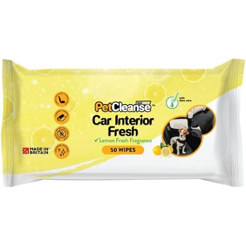 Medisanitize Pet Cleanse Car Interior Cleaning Wipes for Stain and Odour Removal on Leather Seats Upholstery and Car Mats & Carpets: Travel Accessories for Dogs in 50 Wipe Packs (Single Pack) Cover