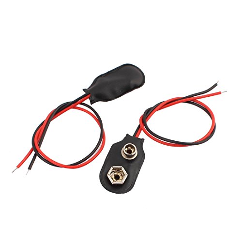 Uxcell 20Pcs Dc9V Battery Clip Faux Leather Shell Buckle Connector Lead Wire 15Cm Long #TOP1