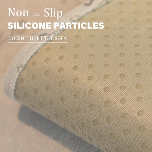 Housse de canapé antidérapante beige pour rénover un sofa usé