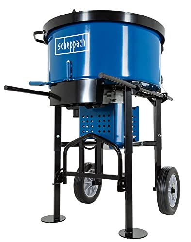 Scheppach CCM130 Betonmischer (Tellerzwangsmischer zum anrühren von Mörtel und Zement, 1600 Watt Motor für eine Mischleistung von bis zu 100 Litern) 5908409901