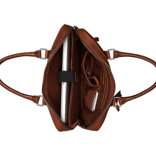 Maletín de piel BURKELY Antique para portátil de 13,3 pulgadas en sofisticado color cognac 4