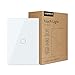 LIVOLO Light Switch, Tempered Glass Panel Touch Light Switch 1 Gang 1 Way with Indicator Light, US Standard Modern Wall Touch Switch, AC 110-220V, C501-11 White - Single Pole Switches