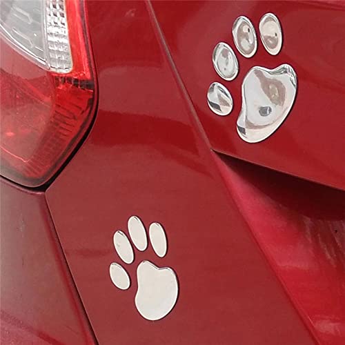 Sosa&Ya 4X Auto Aufkleber Hund Katze Pfoten Tatzen 3D Sticker (Schwarz)