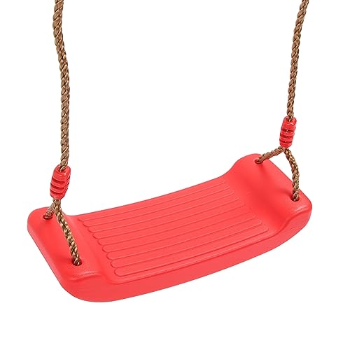Asiento de Columpio de Plástico Rojo con Cuerda, Fomenta el Juego Al Aire Libre para Niños y Niñas, y una Resistente Capacidad de Carga de 100 Kg, para Uso en Interiores y