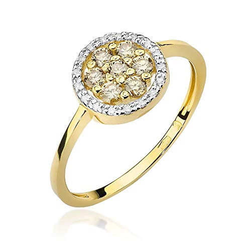 Lumari Gold 14 k (585) oro amarillo 14 quilates (585) bala Diamond Cover