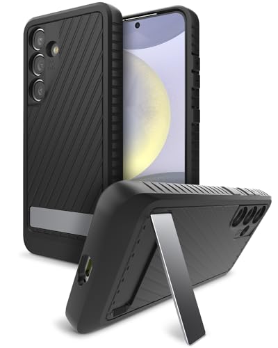 ZAGG Everest Samsung Galaxy S24 Case with Kickstand - Triple Layer Graphene-Infused Drop Protection up to 20ft, Eco-Friendly Design, Textured Grip, Black