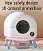 Self Cleaning Litter Box -110L Automatic Cat Litter Box Self Cleaning, All Litter Can Use, with 1 Roll Garbage Bags and Mat, App Control, White