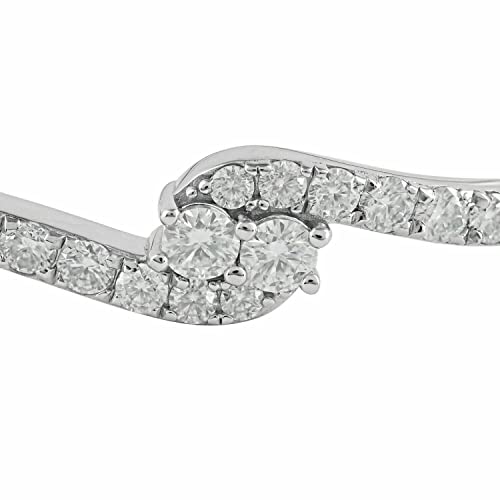 Yesai_Jewels 2Ct Round Cut Lab-Created Diamond 14K White Gold Fn 925 Sterling Silver Cuff Fancy Bangle Bracelet 7" Women's Christmas Perfect Jewelry Gift #TOP1