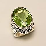  Peridot Quarz Ring 925 massiv Sterling Silber handgefertigte Schmuck Größe 14 bis 22 DE