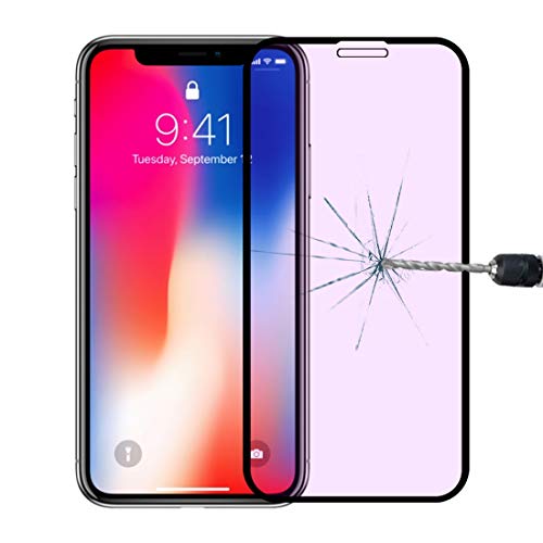 Verre trempé iPhone X anti-casse et rayures film écran 9H violet protecteur