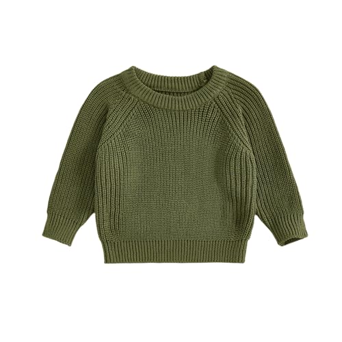 Baby Girl Boy Knit Sweater Chunky Knitted Crew Neck Pullover Sweatshirt Knitwear Toddler Fall Winter Clothes