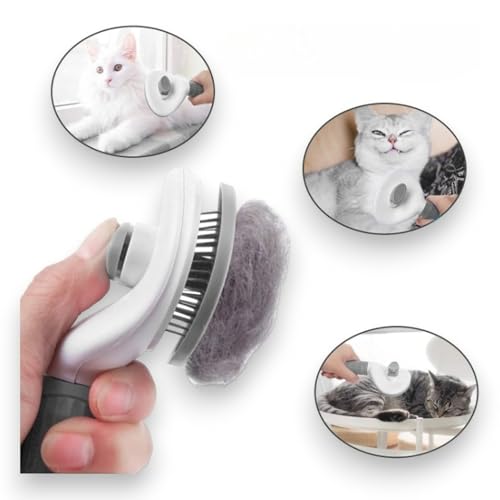 Escova Rasqueadeira Premium Automática: Removedora de Pelos Garante Higiene Máxima para Seu Pet (Cãe