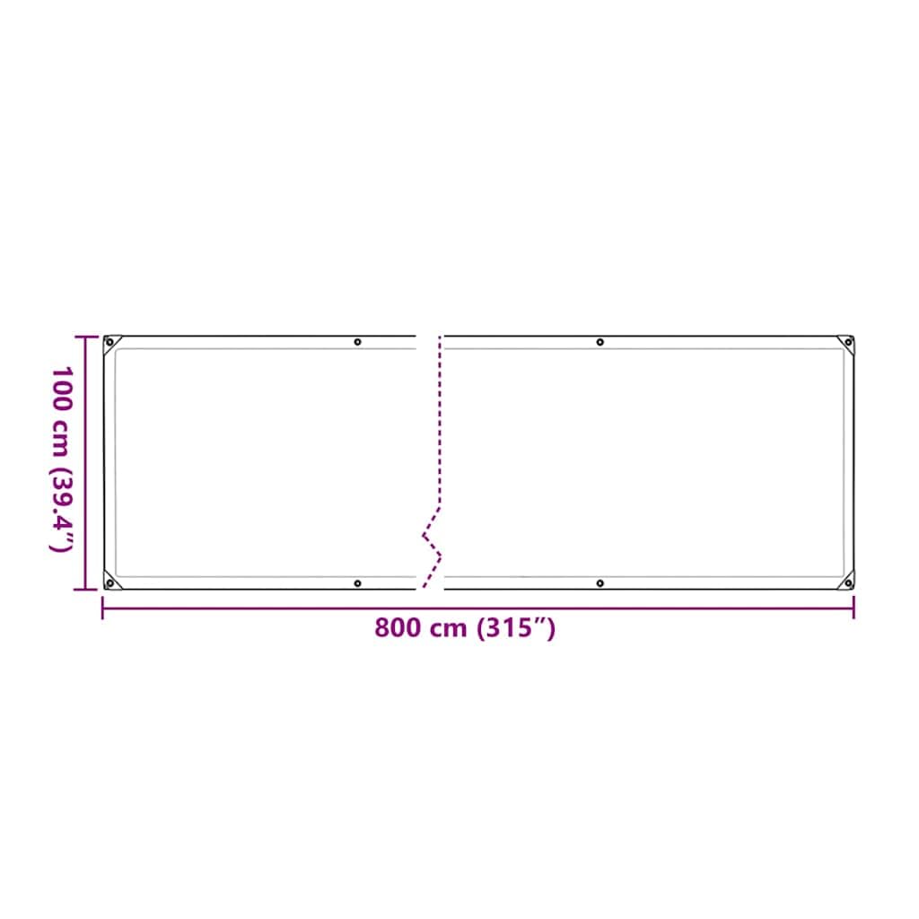 PE Pflanzenabdeckung mit Ösen, transparent schwarz, 1 x 8 m, wasserfestes Garten Vlies für Beetabdeckung, Unkrautschutz, Frostschutz und Pflanzenpflege