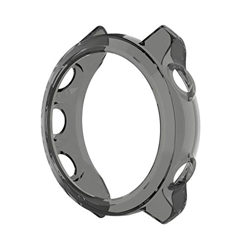 MiSha Funda Protectora de Silicona para Garmin Fenix 5X Plus / 5X, Correa de Silicona 53 mm, Instalación/desmontaje Rápido (Negro)