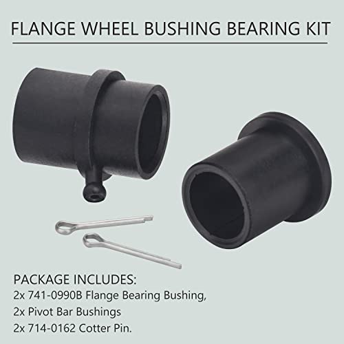 Haiouus 741-0990B 714-0162 741-0990 Flange Wheel Bushing Bearing Kit Compatible With Troy-Bilt Mtd Cub Cadet Lt1042 Lt1045 Lt1046 Lt1050 Lawn Mowers - Replaces 741-0516, 741-0990A 741-0990B, 741-0516B #TOP3