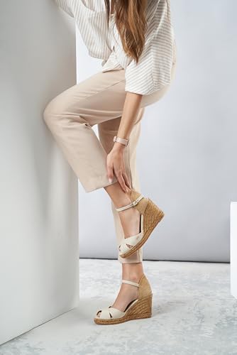Image of VISCATA Aiguablava Canvas Wedges with Ankle Strap