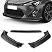 Q1-TECH, 5PCS Front Bumper Lip + Side Skirt Rocker Winglet Canard Diffuser Wing Compatible with 2013-2016 Scion FR-S FRS/Toyota 86 / FT86 / GT86, Front Lip Spoiler Body Splitter ABS (Matt Black)