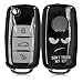 kwmobile Autoschlüssel Hülle kompatibel mit VW Skoda Seat 3-Tasten Autoschlüssel - TPU Schlüsselhülle Cover Don't Touch My Key Weiß Hochglanz Schwarz