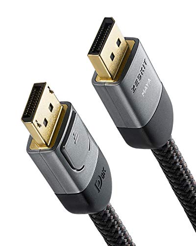 Zeskit Maya Certified DP 1.4 Cable, 4K 120Hz 8K 60Hz 1440p 144Hz 240Hz HDR 32.4Gpbs HBR3 (10ft, Braided Jacket) - Thumbnail 2