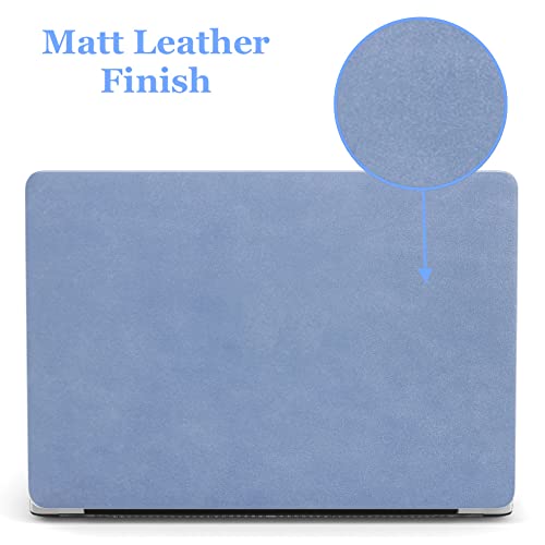 Image of Case Compatible with MacBook Air 13 inch A1466 & A1369 Older Version 2010-2017 Release Plastic Hard Shell Cover Case, PU Leather Blue