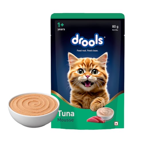 Image of Drools Adult Cat Wet Mousse, Assorted Flavours Pack of 12 (960g) | Salmon, Ocean Fish, Tuna & Chicken | Rich in Protein | Promotes Hydration | Easy to Digest