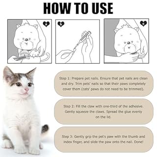 Cappucci per Unghie per Gatti,200PCS Gatti Copertura per Unghie Protezione per Artigli per Cane Gatto,Morbidi Colorati Cappucci Unghie Gattini Copri per Gatti Tappi con Adesivi Applicatori,M