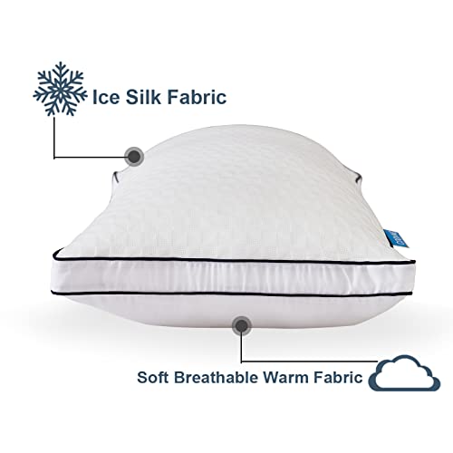 Gehannah Bed Pillows For Sleeping(2 Pack) - King Size Set Of 2, Cooling Luxury Plush Soft Pillow With Home And Hotel, Breathable Microfiber Cover Skin-Friendly Pillows For Side Back Sleepers #TOP1