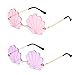 AOKWAWALIY 2Pcs Shell Sunglasses Bueaty Sunglasses Props Seashell Shape Glasses Rimless Eyeglasses Mermaid Glasses for Party