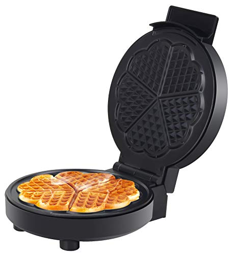 Elta Waffeleisen Edelstahl (1000 Watt, Anti-Haft Teflon Beschichtung, Herzförmige Backfläche, Stufenlos regelbarer… – Bild 3