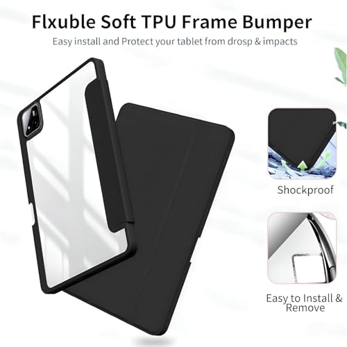 Image of ProElite Cover for Xiaomi Mi Pad 8 /Pad 8 Pro 11.2 inch case Cover, Transparent Flip Case for Mi Pad 8 /Pad 8 Pro 11.2 inch with Pen Holder (Supports Auto Sleep Wake Function), Lavender