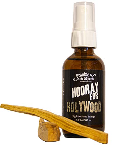 Palo Santo Smudge Room Spray w/Palo Santo Stick | Hooray for Holywood | For Space Cleansing, Clearing Energy, Meditation | 100% Pure Essential Oil Mist (Sustainably Sourced)