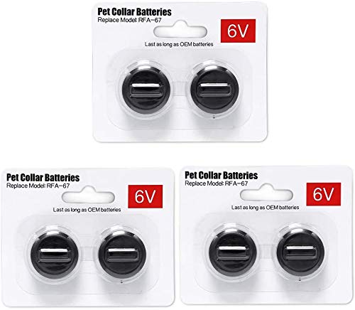 Ruzixt 6V Pet Collar Batteries Compatible with PetSafe RFA-67 6 Volt Replacement Battery (6 Pack)