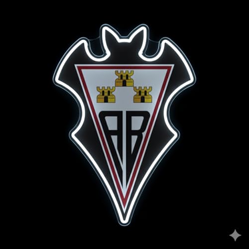 Letrero regalo Escudo 2° división Albacete Luz de Pared con Corona,colores iluminados brillantes con base metacrilato,neón led y vinilo 40x30 cm aproximadamente con cadena y alimentación 12v