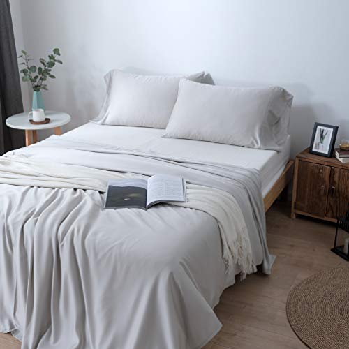 Zenn Natural - Sabana Encimera 4 Estaciones - Taco Seda - 100% Tencel Lyocell - Extrasuave - Ecológica - Hipoalergénica - Transpirable (Gris Plata, Cama 150 (240x260 cm))