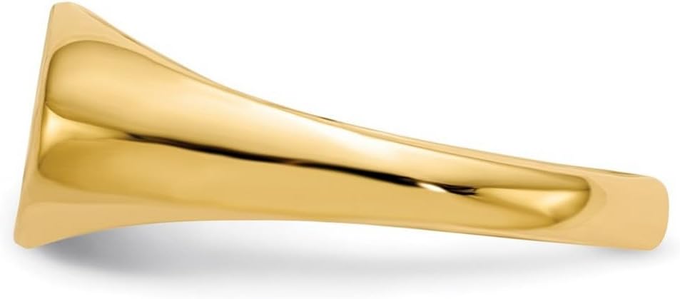 JewelryWeb 14k Yellow Gold Solid Back Signet Ring Size 6 Ring for Women - Image 4