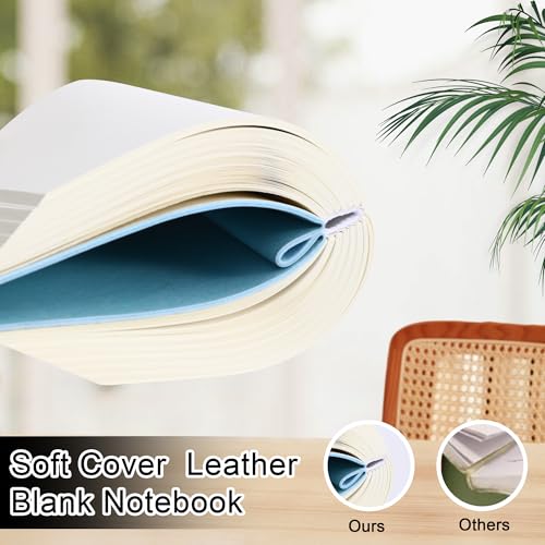 Cuaderno de notas de cuero suave A6 con páginas blancas para uso ejecutivo 3