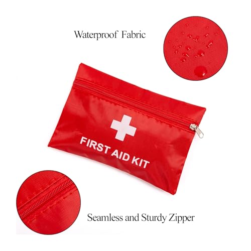 Image of First Aid Bag Empty,Mini First Aid Pouch Empty,Mini First Aid Kit Bulk,Zipper Pouches for Emergency,Travel and Outdoor (Red 12 Pack, 4.3 * 6.3 inch)