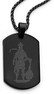 Mesmerize Hanuman Chalisa and Gada Micro-carved Tag Stainless Steel Necklace for Men | Locket and Pendant Necklace for Men...