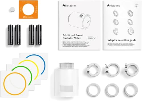 Netatmo Smartes Heizkörperthermostat WLAN, Zusatzmodul für das Smarte Heizkörperthermostate Starterpaket und für den Smart Thermostat, Energie sparen & Komfort steigern, NAV-AMZ