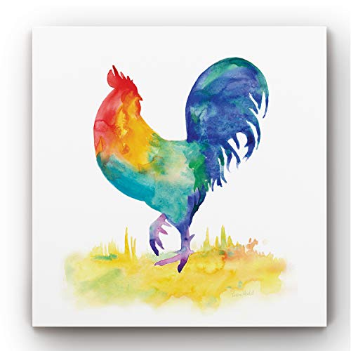 Renditions Gallery Colorful Rooster II Modern Artwork on Stretched Canvas Wall Art Décor