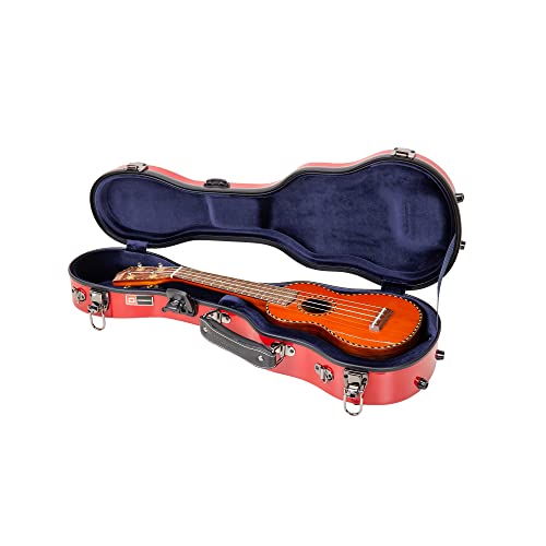 Étui ukulélé soprano Crossrock CRF2020SURD en fibre de verre avec serrure TSA rouge