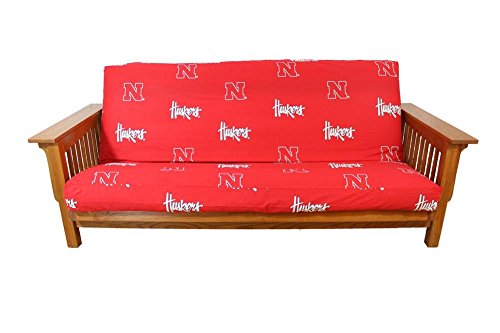 College Covers Everything Comfy Nebraska Cornhuskers Futon Cover, Full (54" x 76" x 6") Size Fits 6" and 8" Mats