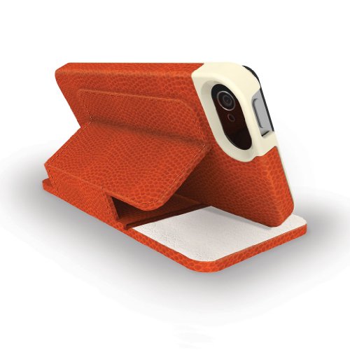 Kensington K39617WW Portafolio Duo Folio Wallet Case and Stand for iPhone 5 - 1 Pack - Carrying Case - Retail Packaging - Orange, Cream Accents