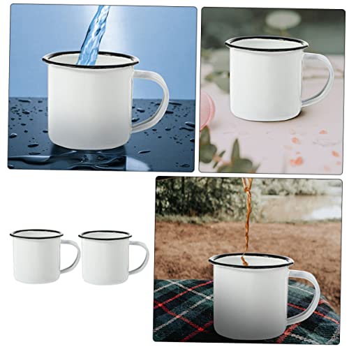 Tasse en émail rétro Luxshiny ensemble de tasses polyvalentes camping et maison lot de 6 - 7