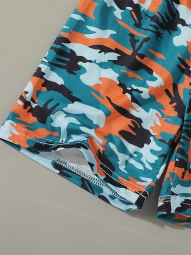 Image of Kid Toddler Baby Boys Clothes Tie-dye Palm Leaf Top 2Pcs Summer Shorts Set