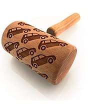 Engraved Mini Rolling Pin with Pattern for Embossed cookies Car