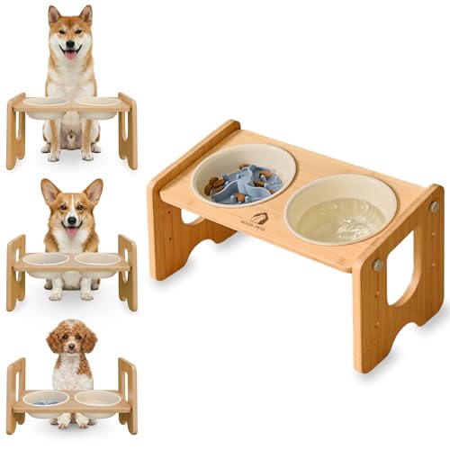 Nook Pets Ceramic Elevated Dog Bowls, Raised Dog Bowl...