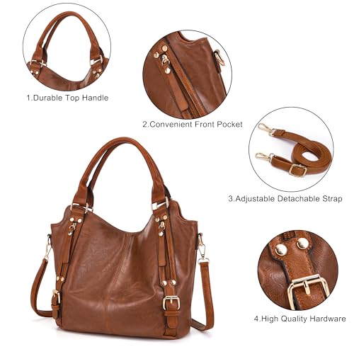 Image of Crossbody Bags for Women Large Hobo Purse Shoulder Handbag Wallet Set 2PCS | Soft PU Leather,Total 9 Pockets,Large Capacity,with a Spacious Functional Wallet,Detachable Shoulder Strap,Stylish Design