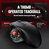 Mouse Trackball sem Fio com Botão de Rolagem, Ergonômico, Preto com Trackball Vermelho #4